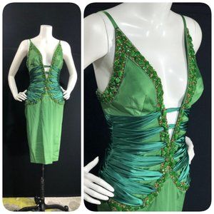 MANDALAY bodycon green dress - as worn by Sharon Stone